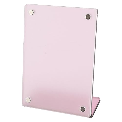 Slanted Back Photo Frame, Self Standing Photo Frame Durable Wide Application for Business Cards for Livingroom (Pink)