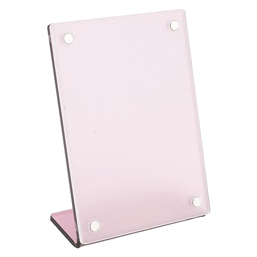 Slanted Back Photo Frame, Self Standing Photo Frame Durable Wide Application for Business Cards for Livingroom (Pink)