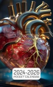 pocket calendar 2024-2026: two-year monthly planner for purse , 36 months from january 2024 to december 2026 | glass human heart | realistic fantasy photography