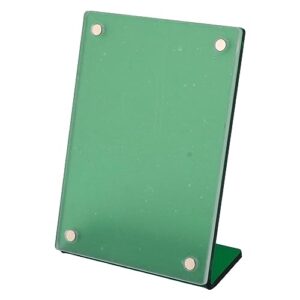 slanted back photo frame, self standing photo frame durable wide application for business cards for livingroom (green)