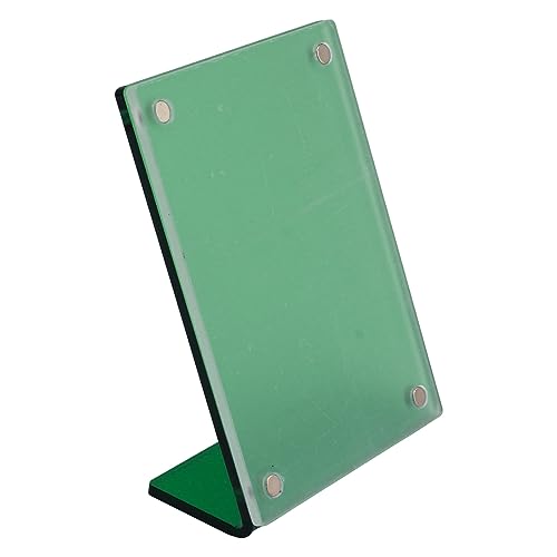 Slanted Back Photo Frame, Self Standing Photo Frame Durable Wide Application for Business Cards for Livingroom (Green)