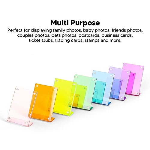 Slanted Back Photo Frame, Self Standing Photo Frame Durable Wide Application for Business Cards for Livingroom (Green)