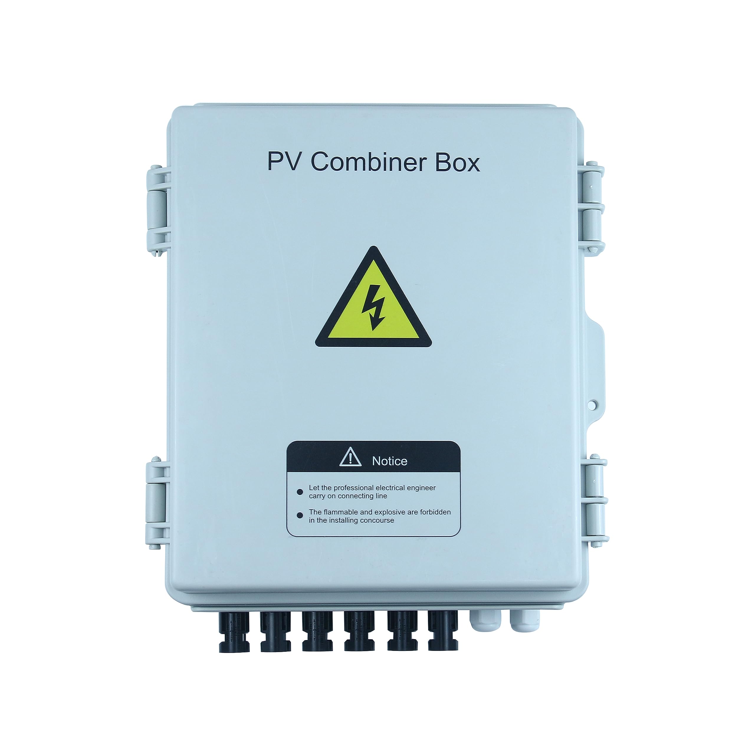 6 String PV Combiner Box with 15A Rated Current Fuse Lightning Arrester and Circuit Breakers for Solar Panel Kit Off Grid System