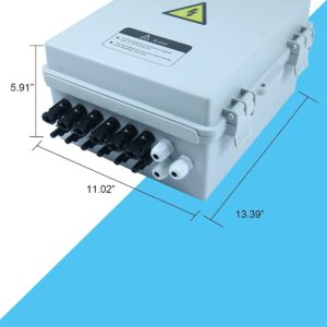 6 String PV Combiner Box with 15A Rated Current Fuse Lightning Arrester and Circuit Breakers for Solar Panel Kit Off Grid System