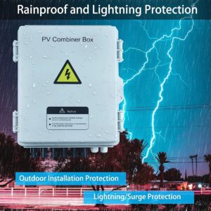 6 String PV Combiner Box with 15A Rated Current Fuse Lightning Arrester and Circuit Breakers for Solar Panel Kit Off Grid System