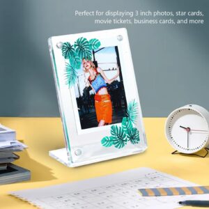 Photo Frame, Sturdy Acrylic Tabletop Photo Frame Decorative Clear Simple Cleaning for Home (Monstera Leaves)