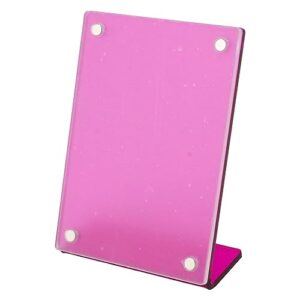 slanted back photo frame, self standing photo frame durable wide application for business cards for livingroom (purple)
