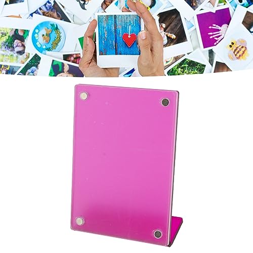 Slanted Back Photo Frame, Self Standing Photo Frame Durable Wide Application for Business Cards for Livingroom (Purple)