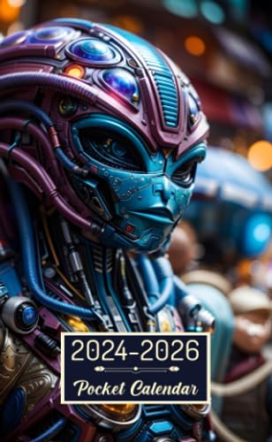 Pocket Calendar 2024-2026: Two-Year Monthly Planner for Purse , 36 Months from January 2024 to December 2026 | Jupiter's alien metropolis | Cosmic marketplace | Alien artifacts and technology