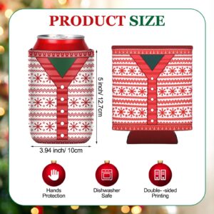 Maxcheck 24 Pcs Christmas Sweater Style Can Cooler Sleeves Xmas Holiday Can Insulated Covers Neoprene Funny Coolers for Xmas Holiday Party Decorations Supplies Canned Beverages Bottle Drink, 12 Styles