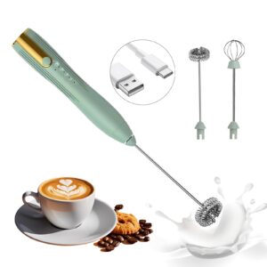tqaser powerful handheld milk frother, usb rechargeable electric foam maker for coffee, mini milk foamer, stainless steel drink mixer for lattes, cappuccino, frappe, matcha, hot chocolate