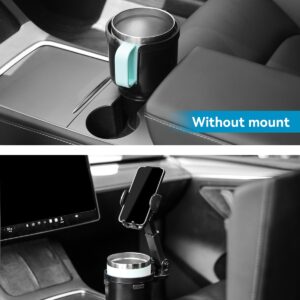 ENQINN Cup Holder Phone Mount for Car with Expandable Base, 2-in-1 Adjustable Cup Cellphone Holder Mount Compatible with iPhone Samsung Pixel and All Smartphones and Other Bottles Mugs in 3.4"-4.0"