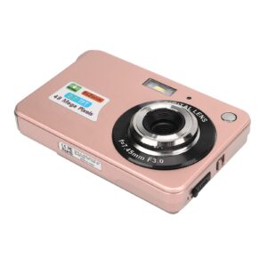 digital camera, builtin 4k antishake rechargeable compact camera with fill light for photography (pink)