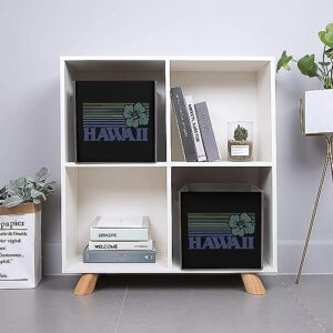 Hawaii Storage Bins with Handles Cube Closet Organizers and Storage Boxes Folding Basket for Shelves 2PCS