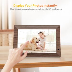 HAOVM 10.1 Inch Smart WiFi Digital Picture Frame,1280x800 HD IPS Touch Screen,64GB Large Storage,2GB RAM,WiFi Digital Photo Frame Load from Phone,Motion Sensor,Auto-Rotate,Wall Mountable,Gift for Mom