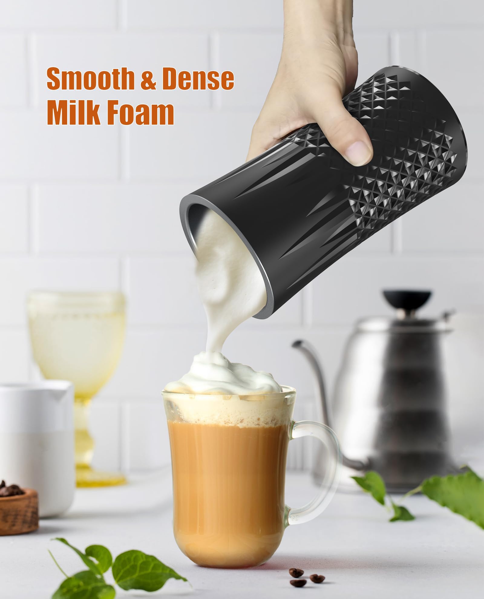 PUTECCH Milk Frother, 4-in-1 Milk Frother and Steamer, Electric Milk Frothers for Coffee, Auto Shut-Off Hot & Cold Foam Maker and Milk Warmer with Temperature Control for Latte, Cappuccino, Macchiato