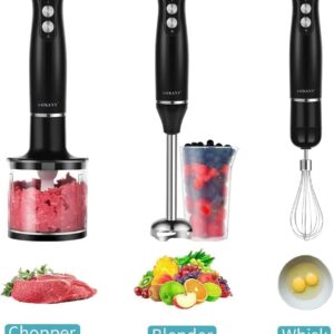 SOKANY 4-in-1 500W Immersion Handheld Blender - Turbo Mode, Stainless Blades