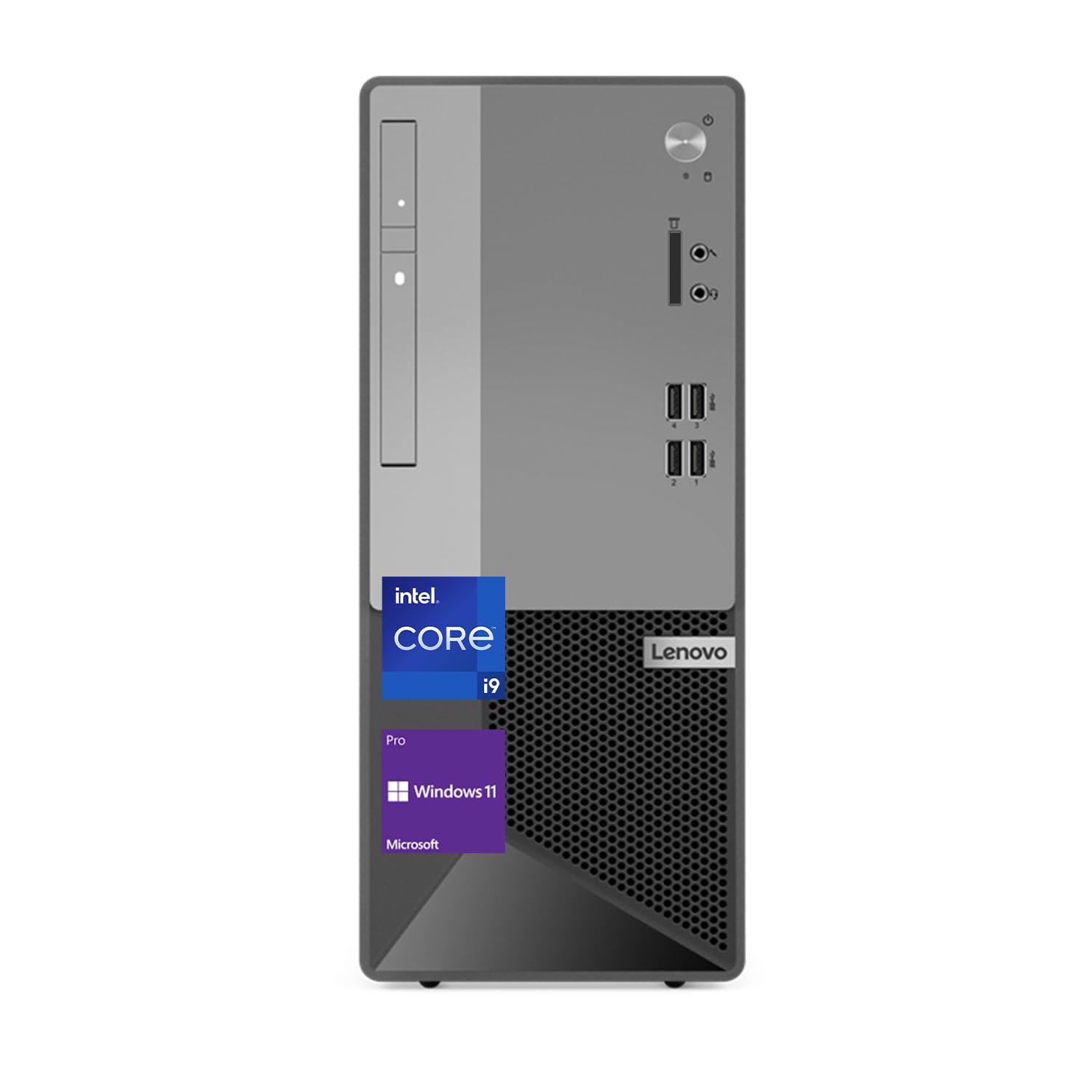 Lenovo V50t Gen 2 Business Tower Desktop, Intel Core i9-11900K Processor, 64GB RAM, 2TB SSD + 2TB HDD, DVD-RW, Display Port, HDMI, RJ-45, Wi-Fi, Wired Keyboard & Mouse, Windows 11 Pro, Black