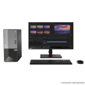 Lenovo V50t Gen 2 Business Tower Desktop, Intel Core i9-11900K Processor, 64GB RAM, 2TB SSD + 2TB HDD, DVD-RW, Display Port, HDMI, RJ-45, Wi-Fi, Wired Keyboard & Mouse, Windows 11 Pro, Black