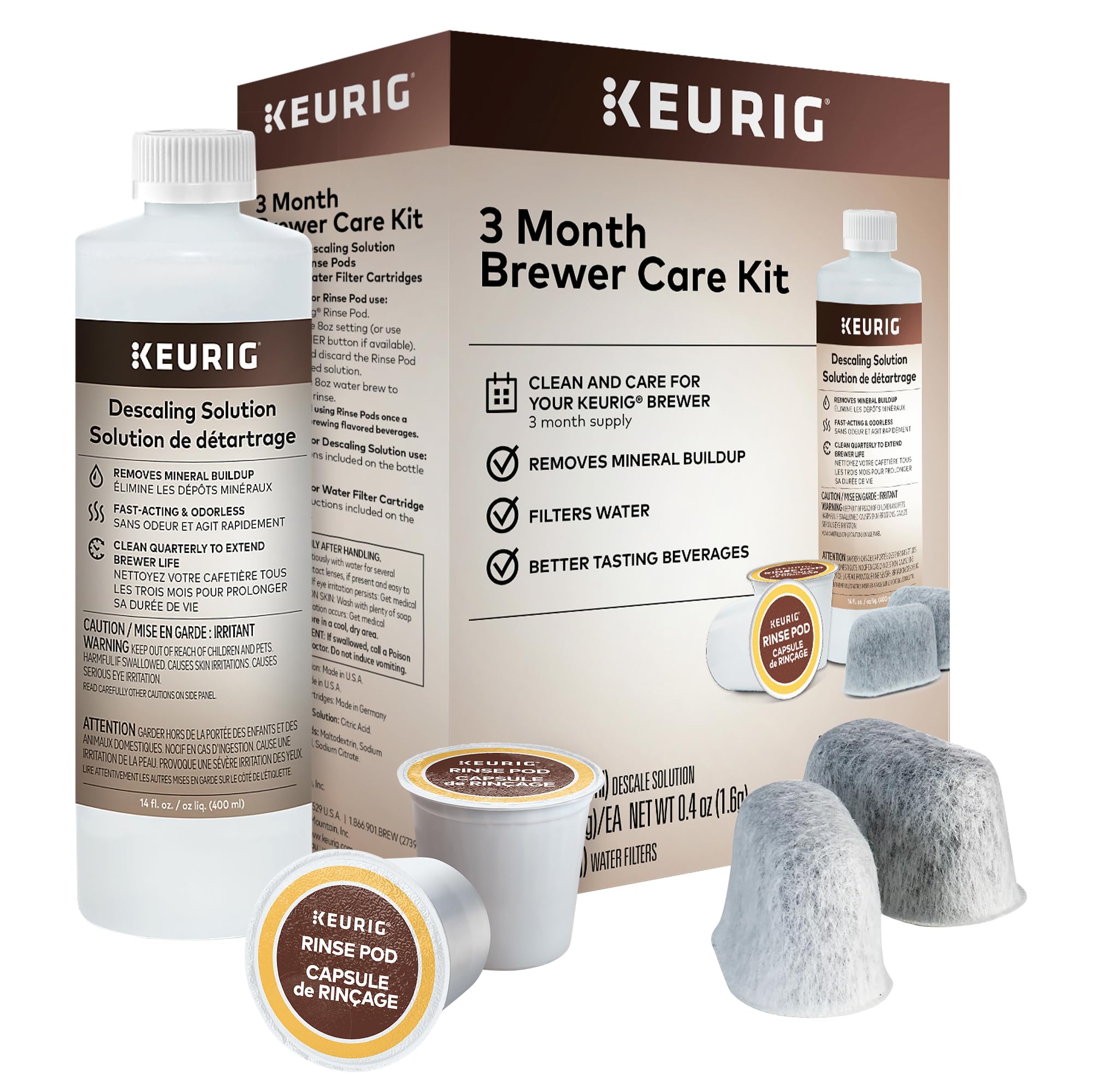 Keurig K-Classic Single Serve K-Cup Pod Coffee Maker Descaling and Cleaning Kit