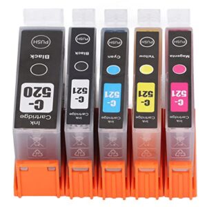 Printer Cartridge with Ink, Ink Cartridge ABS Printing Ink Cartridge Standard Size 5% Coverage for PIXMA IP3600 IP4600 IP4700, Desktop Photo Printers (BK BK C M Y 5 Colors)