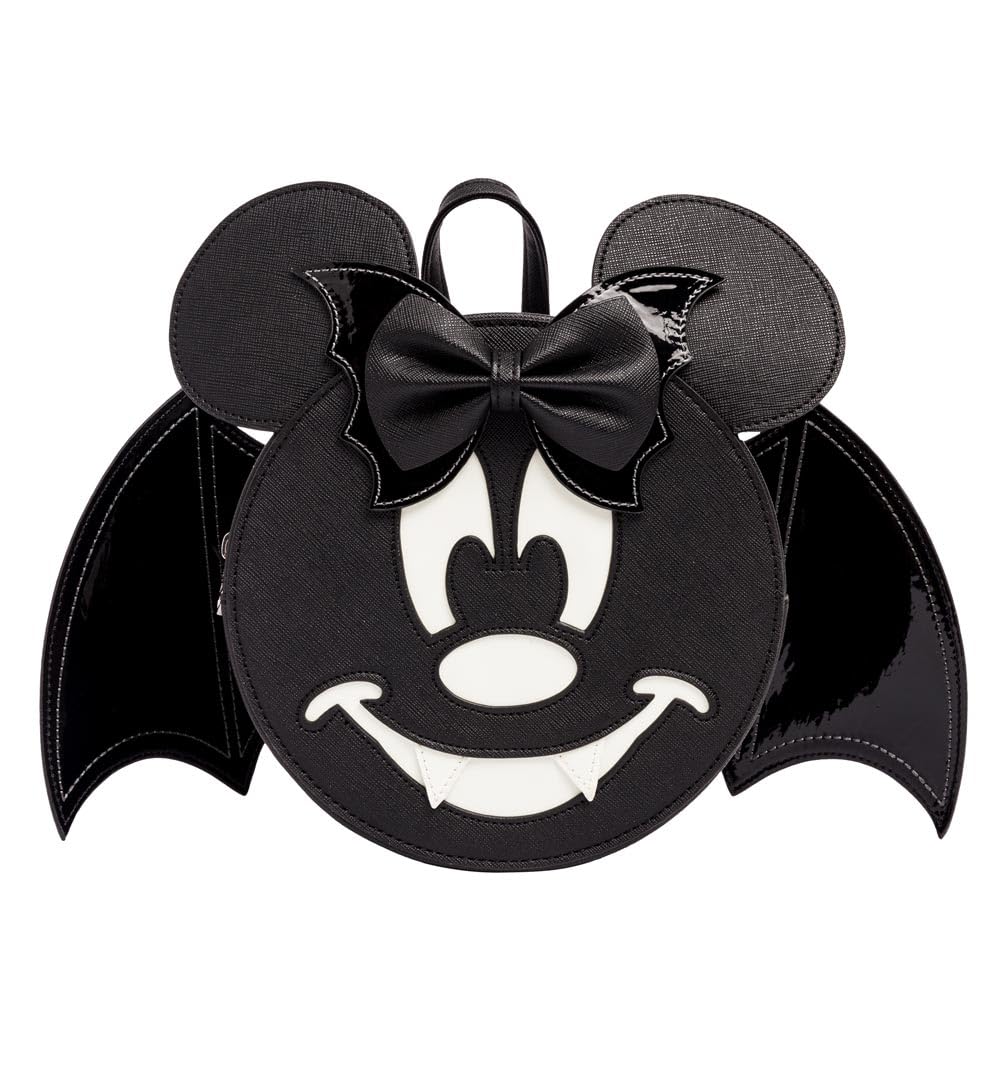 Loungefly X LASR Exclusive Disney Minnie Bat Convertible Mini Backpack - Fashion Cosplay Disneybound Cute Backpack