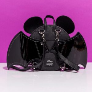 Loungefly X LASR Exclusive Disney Minnie Bat Convertible Mini Backpack - Fashion Cosplay Disneybound Cute Backpack