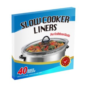 40×slow cooker liners, large pot liner disposable cooking bags, fit 3qt to 8qt for slow cooker, pot, suitable for oval & round pots 13"x 21" /bag