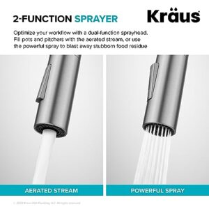 KRAUS Oletto Touchless Sensor Pull-Down Single Handle Kitchen Faucet in Spot-Free Stainless Steel, KSF-2830SFS