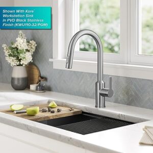 KRAUS Oletto Touchless Sensor Pull-Down Single Handle Kitchen Faucet in Spot-Free Stainless Steel, KSF-2830SFS