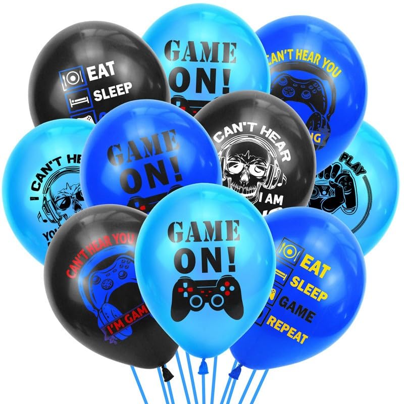 35pcs Blue Video Game Birthday Party Decorations For Boys,video Game Party Supplies Birthday Banner Balloons Cake Toppers For Kids Men Gamers Handheld Gamepad Theme Birthday Party Decoration