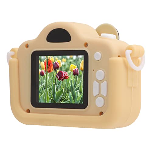 2in Kids Camera for Boys Girls, Cartoon Child Camera Toy Gift Video Recorder Kids Mini Camera Birthday Gifts for 3 4 5 6 7 8 9 Year Old Girl Boy (Beige)