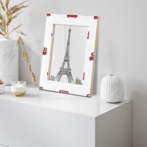 Red Fire Truck 4x6 Picture Frame, Cartoon Lovely Wooden Photo Frames for Tabletop and Wall Display, Picture Frame Home Office Decor