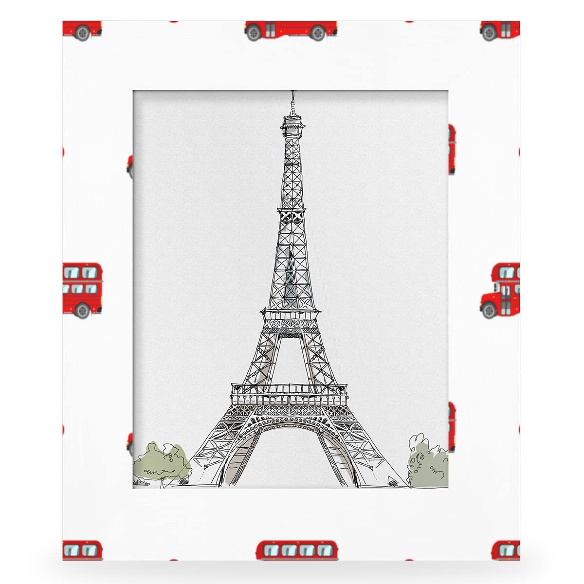 Red Fire Truck 4x6 Picture Frame, Cartoon Lovely Wooden Photo Frames for Tabletop and Wall Display, Picture Frame Home Office Decor