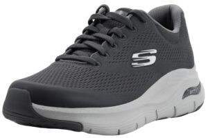 skechers max cushioning elite 2.0 - superior stride black/gray 6.5 b (m)