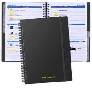 2024 planner - weekly and monthly planner 2024 from january 2024 to december 2024, 6.5" x 8.5" planner with year plan, monthly tabs, monthly expense & notes, inner pocket, 100gsm paper
