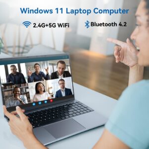 ANMESC 15.6" Laptop Computer, Windows 11 laptops, Quad-Core Intel Celeron N5095 Processors, Laptop Computers with 1366 * 768 IPS Display, 5000mAh Battery, 8GB DDR4 256GB SSD, WiFi, Bluetooth, Type-C