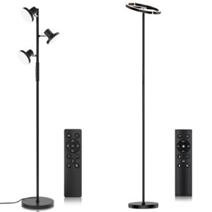 sibrille 20w modern floor lamps for living room + 36w led tree floor lamp with remote control