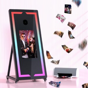 magic mirror photo booth 65in built-in capacitive mini pc downloadable software/instant photo printing(only for dslr cameras)-olylo