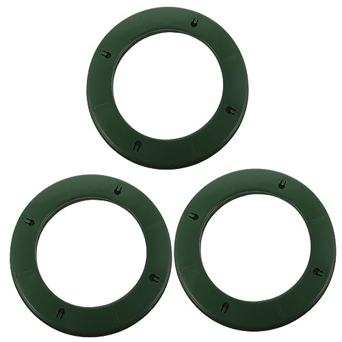 Garneck 3 Pcs Wedding Car Decoration Ring Floral Mud Flower Cage Wreath Form Ring DIY Wreath Frame Green Round Wet Christmas Decor Wedding Flower Head Car Wedding Car Flower Bride Plastic