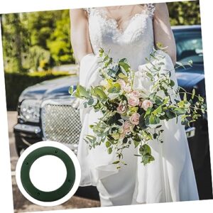 Garneck 3 Pcs Wedding Car Decoration Ring Floral Mud Flower Cage Wreath Form Ring DIY Wreath Frame Green Round Wet Christmas Decor Wedding Flower Head Car Wedding Car Flower Bride Plastic