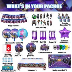 152pcs Party Supplies, Boys Birthday Decorations with Banners, Foil Balloons, Balloons, Stickers, Cake and Cupcake Toppers, Tablecloths, Cutlery, Forks, Spoons, Plates, Napkins.