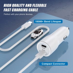 iPhone 15 Fast Car Charger, 40W Dual USB C iPhone Car Charger Fast Charging Adapter with 2 Pack USB C to USB C Cable for iPhone 15/15 Plus/15 Pro/15 Pro Max, iPad Pro/Air/Mini,Galaxy S23/S22/S21 Ultra