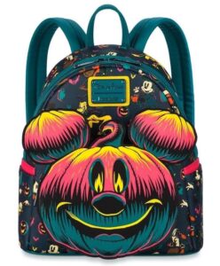 loungefly disney parks mickey mouse halloween glow-in-the-dark mini backpack