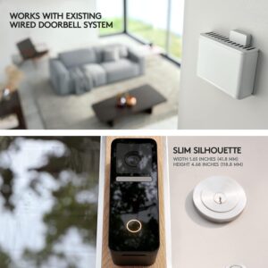 Logitech Circle View Apple HomeKit- Enabled Wired Doorbell TrueView Video, Face Recognition, Color Night Vision, and Head-to-Toe HD Video - Black (Renewed)