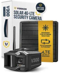 vosker v300 ultimate 4g-lte autonomous outdoor security camera | high-capacity 15,000 mah external solar power bank | sim card included | no wi-fi needed | live streaming