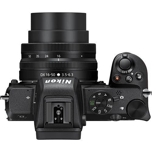 Nikon Z50 Mirrorless Camera with Nikon NIKKOR Z DX 16-50mm f/3.5-6.3 VR Lens+Handheld Grip Tirpod+LED Light+Photo Software+Shot-Gun Microphone(13PC) Bundle