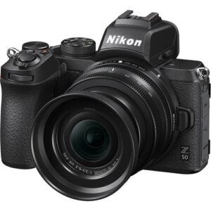 Nikon Z50 Mirrorless Camera with Nikon NIKKOR Z DX 16-50mm f/3.5-6.3 VR Lens+Handheld Grip Tirpod+LED Light+Photo Software+Shot-Gun Microphone(13PC) Bundle