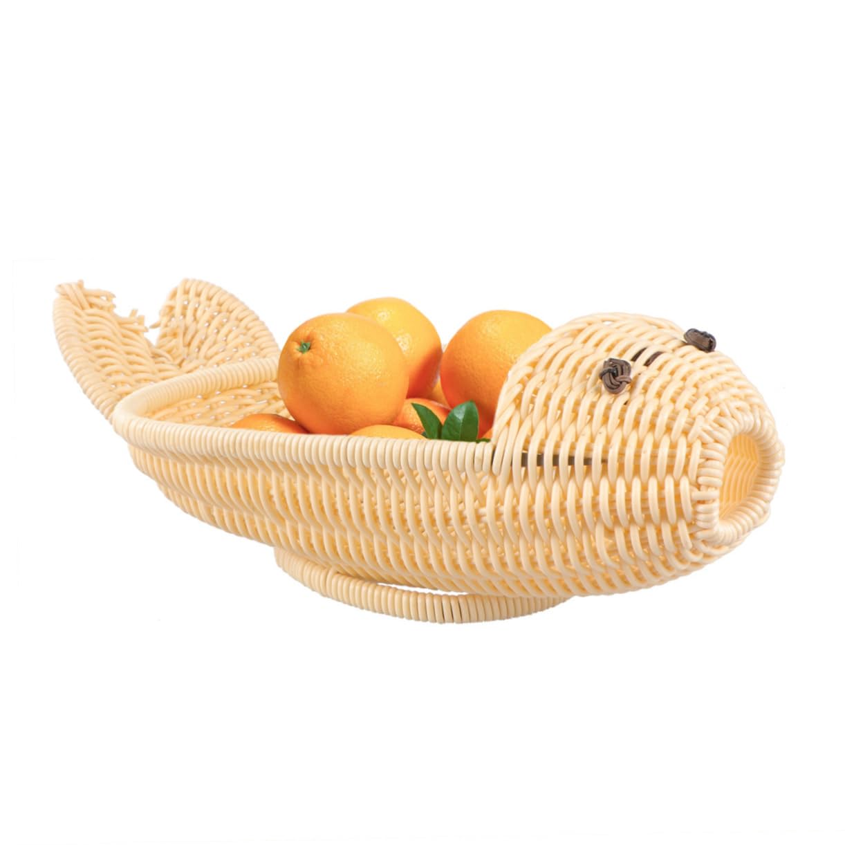 ibasenice Simulate Rattan Storage Basket To Weave Vegetable Basket Fish-shaped Rattan Basket Fruit Basket Bread Container Wedding Gift Hamper Simulated Rattan Bakset Bamboo Snack