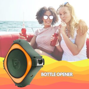 ECOXGEAR EcoEdge Pro Bluetooth Speakers - Large Bass Enhancing Passive Woofer, Waterproof Speaker w/LED Party Lights, 20+ Hours Playtime Portable Speaker, Siri and Google Voice Assistant Activated